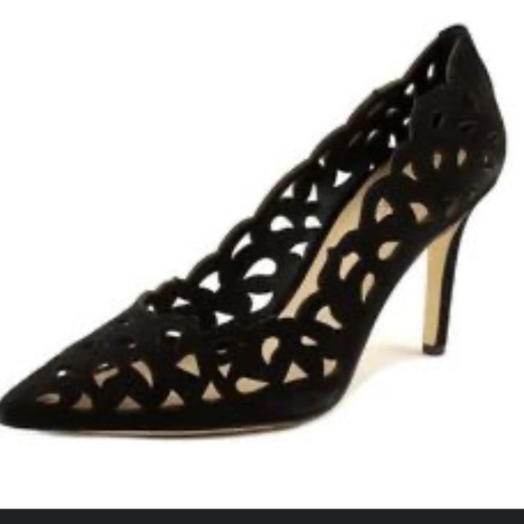😍NWOT VIA SPIGA BLACK SUEDE 'CLIO' CUTOUT PUMP - 8.5! - Picture 2 of 8